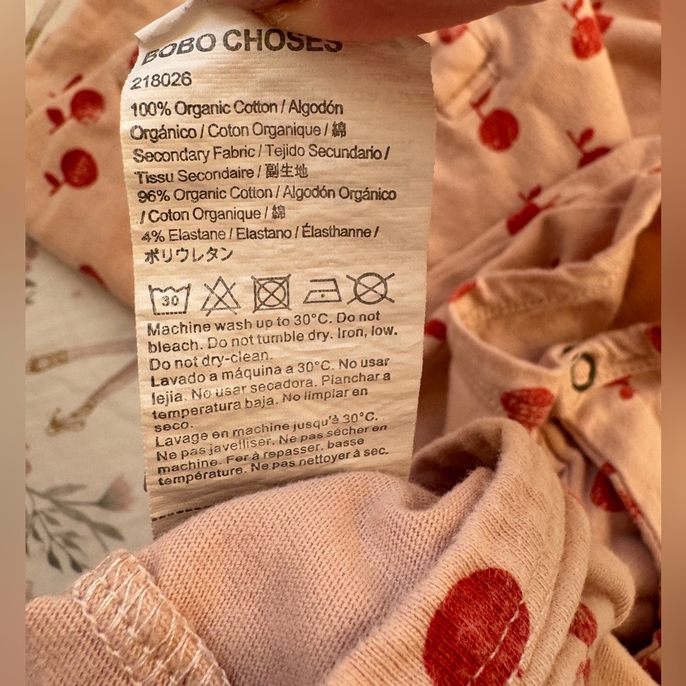 Bobo Choses Apple Print Organic Cotton Romper Girls 2-3Y 98cm Red Pink - Picture 5 of 7